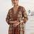 libas rust floral printed a-line suit set with dupatta
