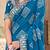 Blue bandhani embroidered silk blend saree