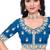 Blue bandhani embroidered silk blend saree