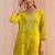 women bandhani printed regular thread work kurta with trousers & with dupatta