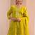 women bandhani printed regular thread work kurta with trousers & with dupatta