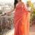 Peach woven design  cotton khadi saree