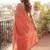 Peach woven design  cotton khadi saree