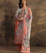 women floral printed regular kurta with trousers & with dupatta