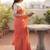 Peach woven design  cotton khadi saree