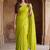 Lime  cotton khadi saree with blouse