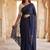 Navy blue  cotton khadi saree