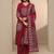 women ethnic motifs printed regular thread work kurta with trousers & with dupatta
