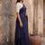 Navy blue  cotton khadi saree