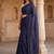 Navy blue  cotton khadi saree