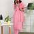 women ethnic motifs printed regular cotton blend kurta with trousers & with dupatta