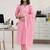women ethnic motifs printed regular cotton blend kurta with trousers & with dupatta