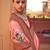 Peach peach-coloured & red ethnic motifs printed zari banarasi saree