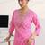 libas pink bandhani print straight suit set with dupatta
