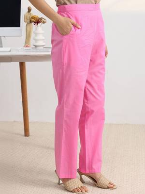 libas pink bandhani print straight suit set with dupatta 3