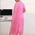 libas pink bandhani print straight suit set with dupatta