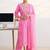 libas pink bandhani print straight suit set with dupatta