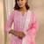 libas pink floral printed cotton straight suit set with dupatta