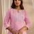 libas pink floral printed cotton straight suit set with dupatta