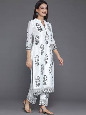 women floral printed regular kurta with trousers & with dupatta 2