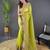 Lime ethnic motif embroidered tissue saree