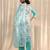 libas blue floral printed straight suit set with dupatta