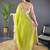 Lime ethnic motif embroidered tissue saree