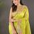 Lime ethnic motif embroidered tissue saree