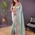Green embroidered tissue saree