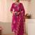 women floral printed regular kurta with trousers & with dupatta