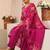 women floral printed regular kurta with trousers & with dupatta
