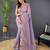 Lavender ethnic motif embroidered tissue saree
