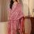 red paisley printed cotton straight suit set