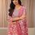 red paisley printed cotton straight suit set