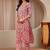 red paisley printed cotton straight suit set