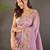 Lavender ethnic motif embroidered tissue saree