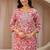 red paisley printed cotton straight suit set