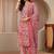 red paisley printed cotton straight suit set