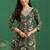 women floral printed regular thread work kurta with trousers & with dupatta