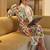 women floral printed regular thread work kurta with trousers & with dupatta