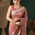 Peach ethnic motifs zari  georgette kanjeevaram saree
