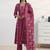 libas pink floral print a-line suit set with dupatta