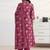 libas pink floral print a-line suit set with dupatta