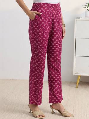 libas pink floral print a-line suit set with dupatta 6
