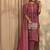 women ethnic motifs printed regular thread work kurta with trousers & with dupatta