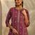 women ethnic motifs printed regular thread work kurta with trousers & with dupatta