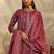 women ethnic motifs printed regular thread work kurta with trousers & with dupatta