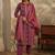 women ethnic motifs printed regular thread work kurta with trousers & with dupatta