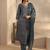 women ethnic motifs printed regular kurta with trousers & with dupatta