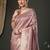 Mauve woven design zari banarasi saree with matching blouse